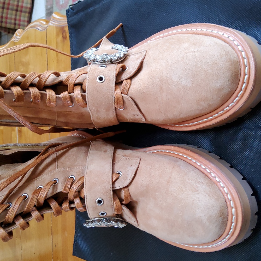 Jimmy Choo Cora Suede Combat Boots! EUC! - Picture 2 of 8